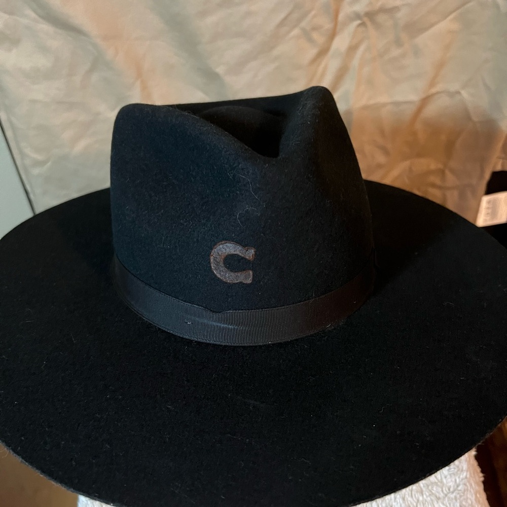 Charlie 1 black wool fedora hat